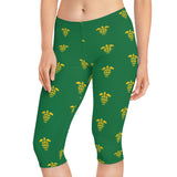 Green and Yellow Sea Turtle Capri Leggings