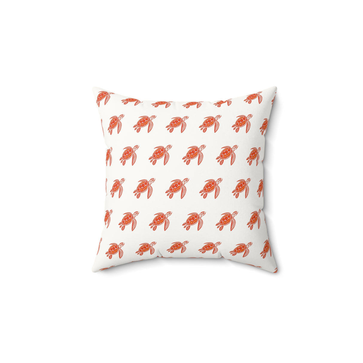 Red Turtle Pattern Faux Suede Pillow, Coastal Home Decor, Boho Accent Cushion, Beach House Accent, Sea Turtle Decor