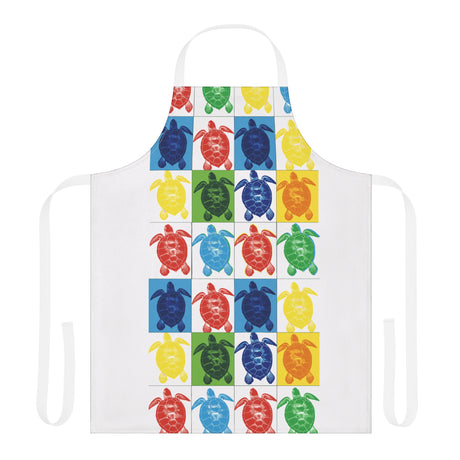 Vibrant Sea Turtle Apron, Colorful Kitchen Gift for Chefs, Artsy Cooking Attire, Fun Gift for Foodies, Unique BBQ Apron