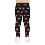 Kids Black and Pink Sea Turtle Leggings - Comfortable, Fun Clothing for Playtime, Gifts for Birthdays, Christmas, Everyday Wear, Toddler Fashion