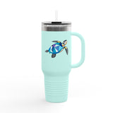 Colorful Stained Glass Sea Turtle Insulated Travel Mug