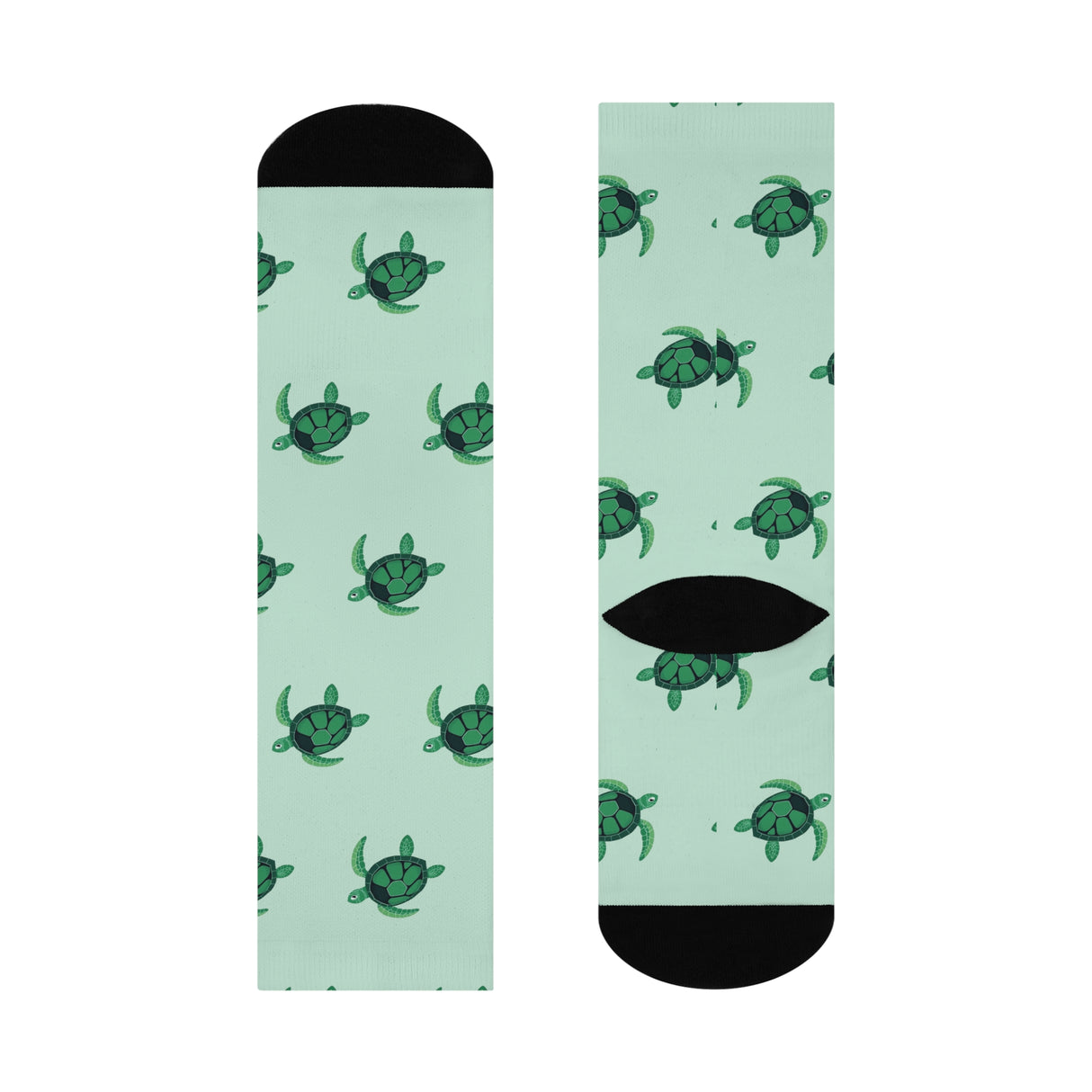 Soft Green Sea Turtle Cushioned Crew Socks