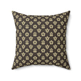 Brown and Ivory Tropical Pattern Sea Turtle Faux Suede Pillow - 4 sizes