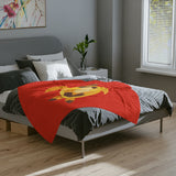 Red and Yellow Color Cut Sea Turtle-Themed Velveteen Microfiber Blanket - 3 Sizes