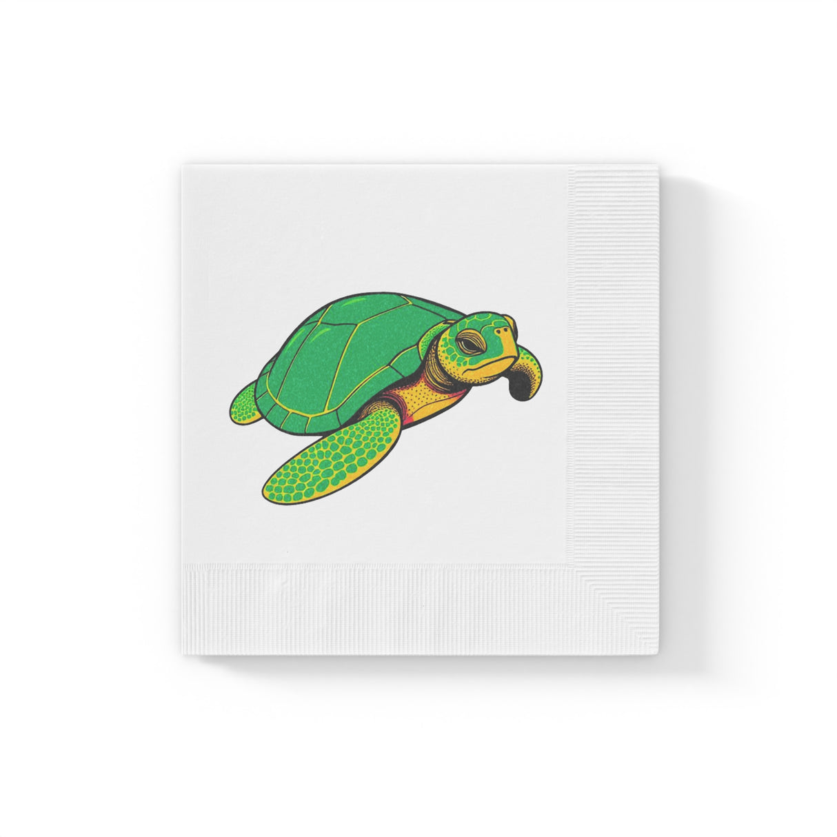 Green Cartoon SeaTurtle-Themed Cocktail Napkins