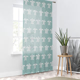White and Blue Sea Turtle Tropical Pattern Window Curtain