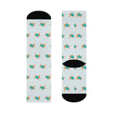 Light Blue Sea Turtle Cushioned Crew Socks