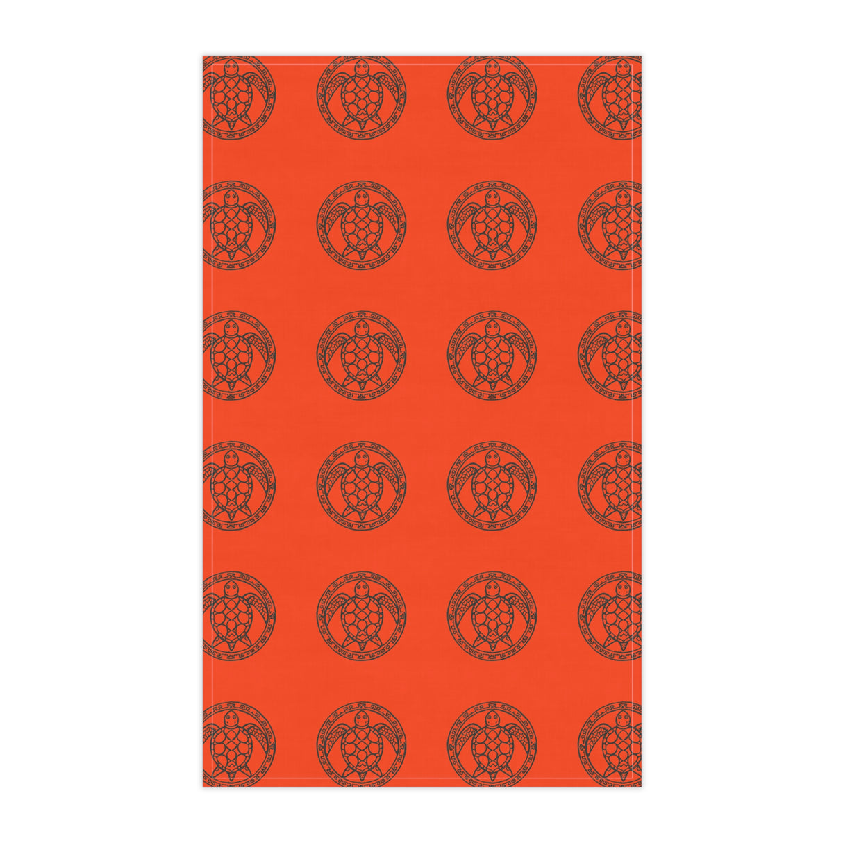 Orange Tropical Sea Turtle Tea Towels - Cotton Twill, Ideal for Home, Kitchen Decor, Beachy Kitchen, Sea Turtle Lovers