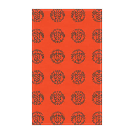 Orange Tropical Sea Turtle Tea Towels - Cotton Twill, Ideal for Home, Kitchen Decor, Beachy Kitchen, Sea Turtle Lovers