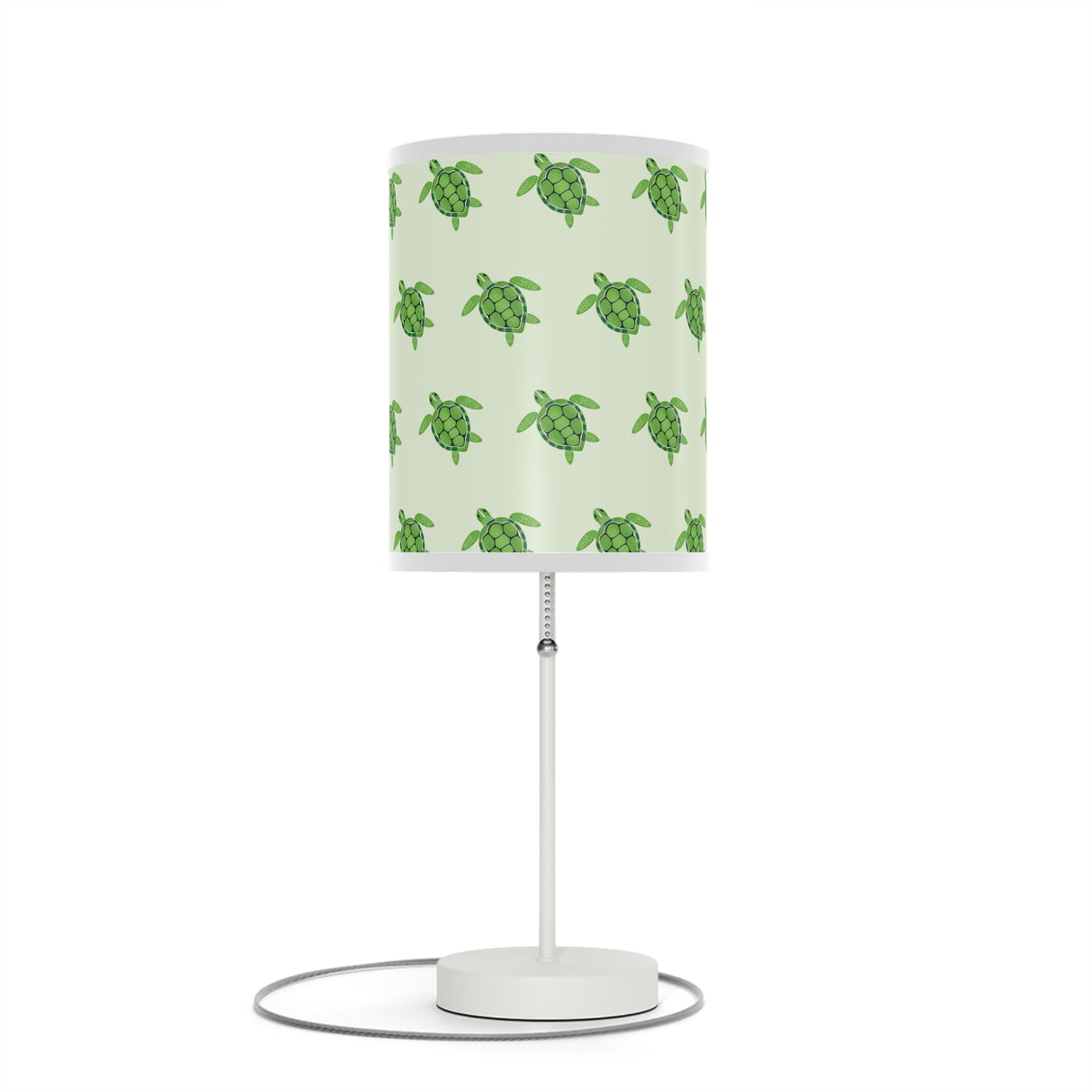 Green Sea Turtle Pattern Table Lamp, Nightstand Light, Sea Life Decor, Beach House Accent, Kid's Room Lighting