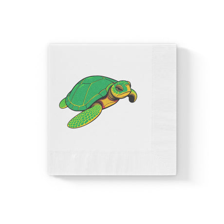 Green Cartoon SeaTurtle-Themed Cocktail Napkins