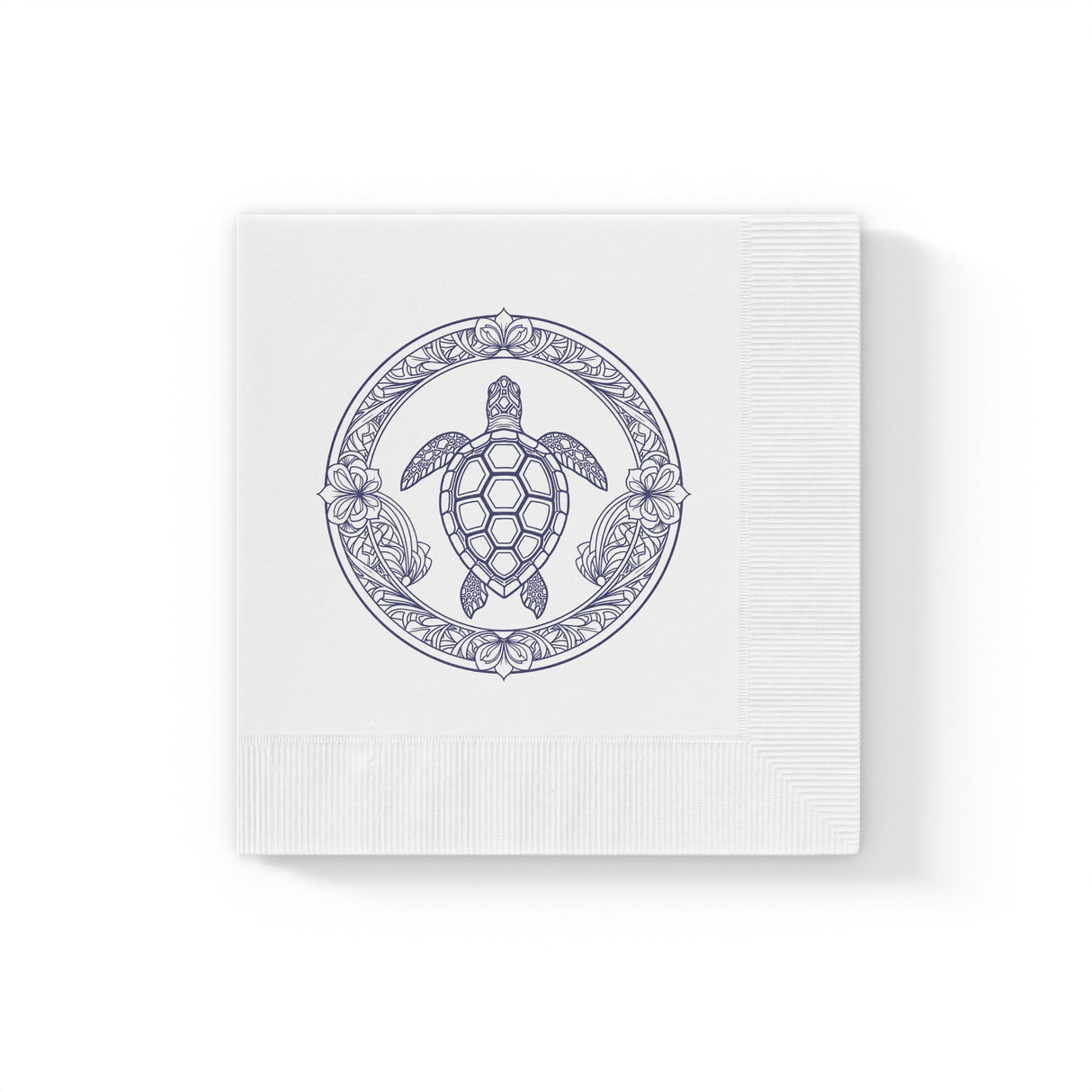 Purple Tropical SeaTurtle-Themed Cocktail Napkins