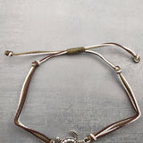 Sea Turtle Charm Bracelet Brown Green White Cord (approx. 5-7+ inches AROUND) Olive Green Brown Sea Turtle String Bracelet Jewelry to gift!
