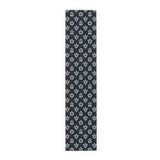 Dark Blue Sea Turtle and Floral Print Table Runner