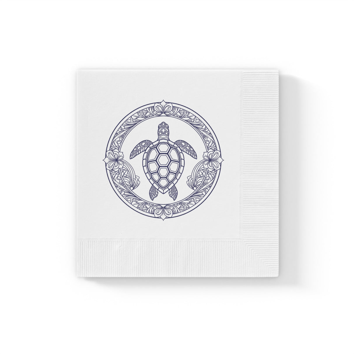 Purple Tropical SeaTurtle-Themed Cocktail Napkins