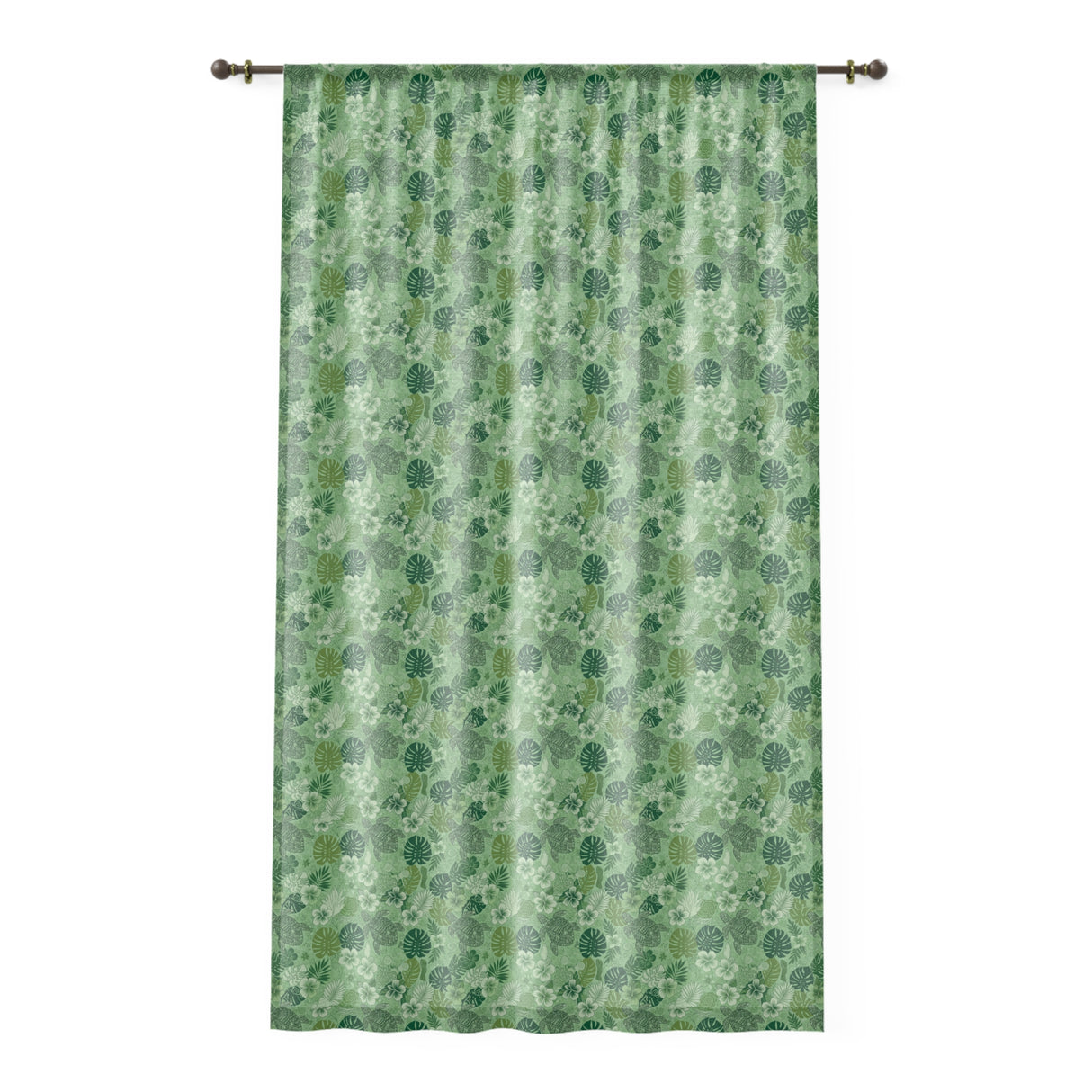 Green Sea Turtle and Palms Pattern Window Curtain