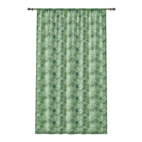 Green Sea Turtle and Palms Pattern Window Curtain