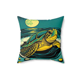 Coming Ashore Sea Turtle Pillow, Faux Suede Pillow - 4 sizes