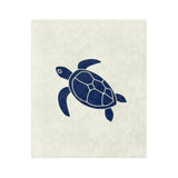 Blue Sea Turtle-Themed Velveteen Microfiber Blanket - 3 Sizes