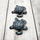 Sea Turtle Salt Pepper Shaker Set Dark Blue White (1 shaker set approx. 3 inches) Blue Sea Turtle Spice Shaker Set for kitchen or table!