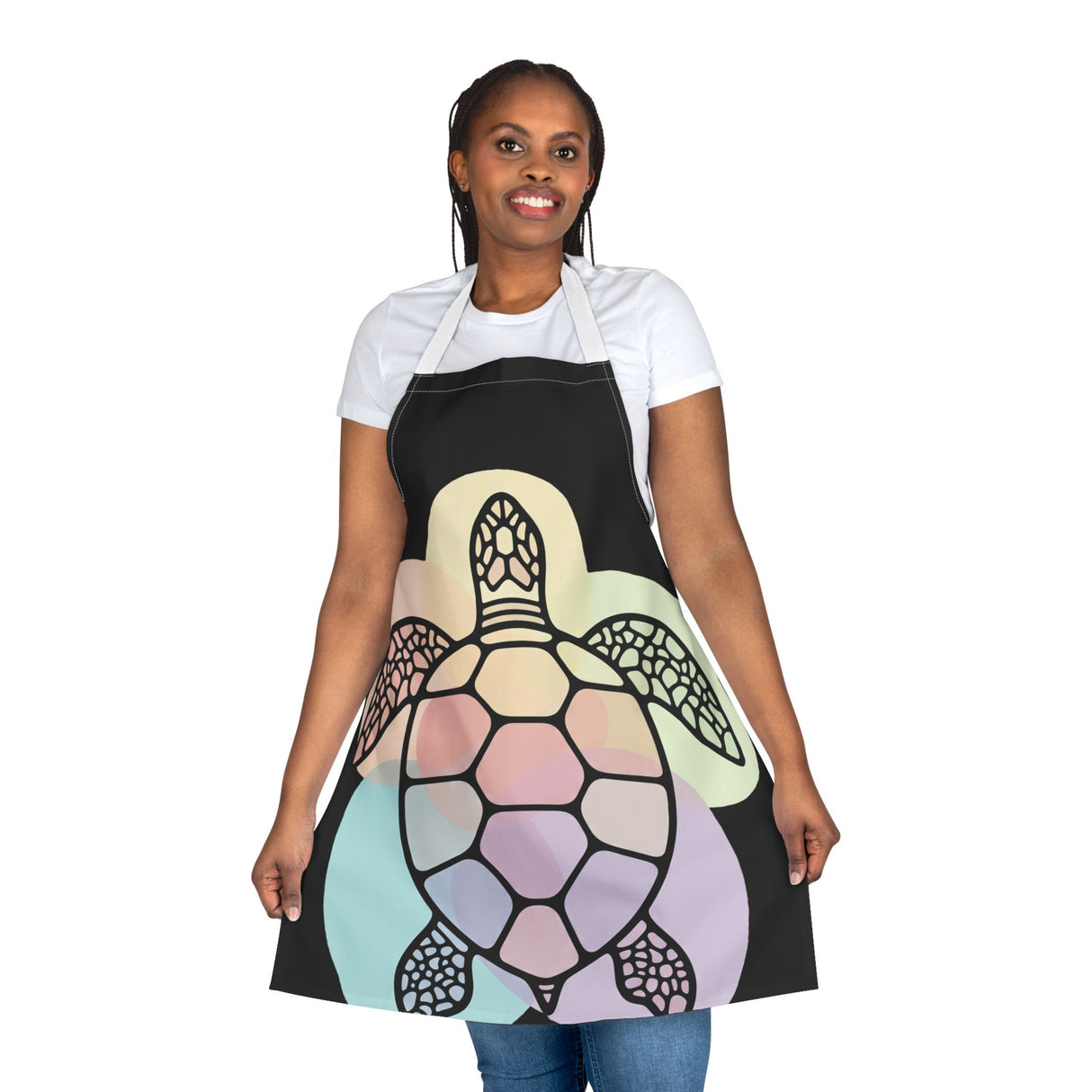 Big Bold Pastels Sea Turtle Apron - Colorful Kitchen Gift