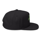 Green Sea Turtle Embroidered Flat Bill Cap