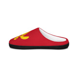 Womens Red and Yellow Sea Turtle Print Indoor Slippers