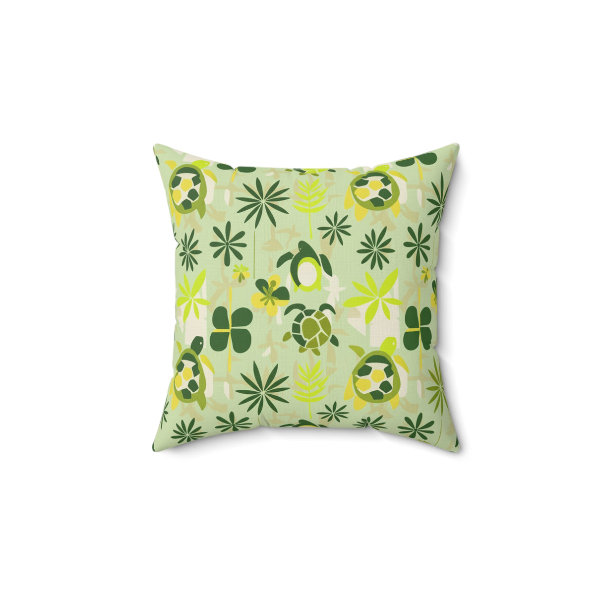 Green Tiki Art Sea Turtle Faux Suede Pillow - 4 sizes