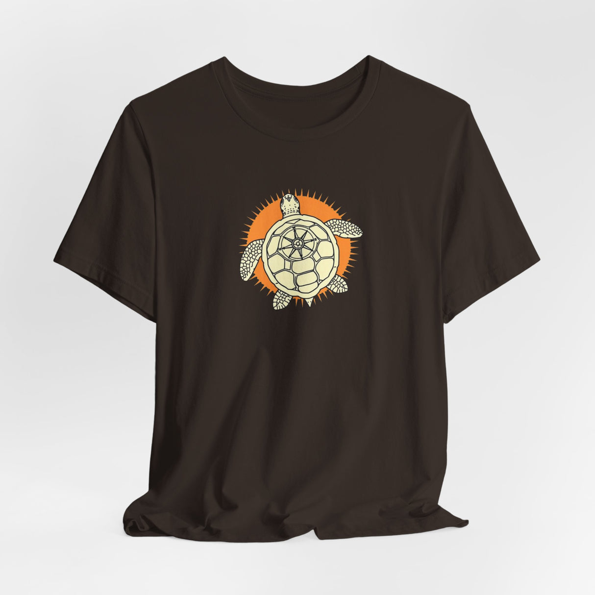 Orange and White Compass Sea Turtle Illustration Tee - 6 colors