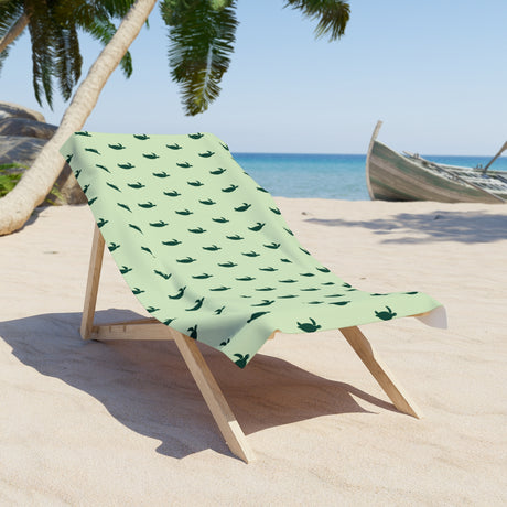 Little Green Sea Turtle Beach Towel