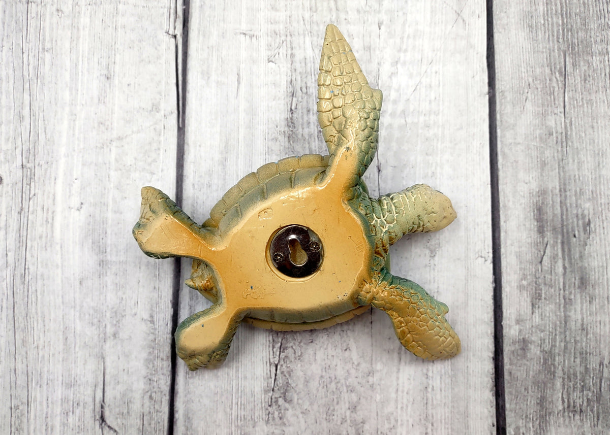 Blue Sea Turtle Figurine Painted Resin (1 turtle approx. 5.75+ inches long) Blue Painted Resin Sea Turtle Figure for coastal home decor!