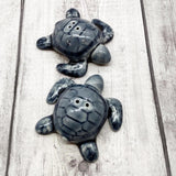 Sea Turtle Salt Pepper Shaker Set Dark Blue White (1 shaker set approx. 3 inches) Blue Sea Turtle Spice Shaker Set for kitchen or table!