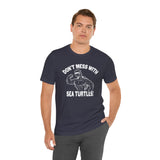 Don't Mess With Sea Turtles White  Ink Graphic Tee - 4 Colors