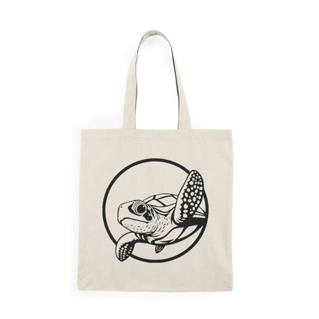 Waving Sea Turtle Design Natural Cotton Tote Bag