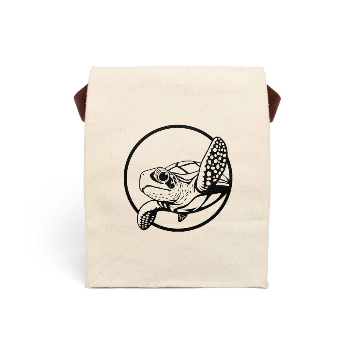 Waving Sea Turtle Lunch Bag - Reusable Canvas Lunch Bag