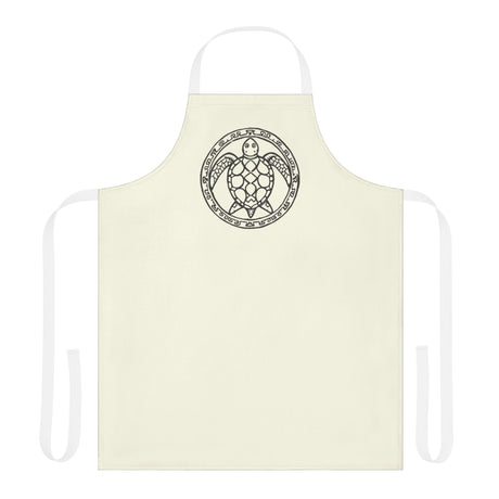 Off White Sea Turtle Apron, Colorful Kitchen Gift for Chefs, Artsy Cooking Attire, Fun Gift for Foodies, Unique BBQ Apron