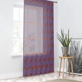 Purple and Orange Sea Turtle Tropical Pattern Window Curtain