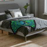 Vibrant Green Sea Turtle-Themed Velveteen Microfiber Blanket - 3 Sizes