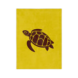 Brown and Gold Sea Turtle -Themed Velveteen Microfiber Blanket - 3 Sizes