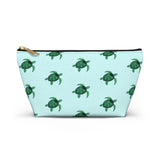 Blue Sea Turtle Print Accessory Pouch