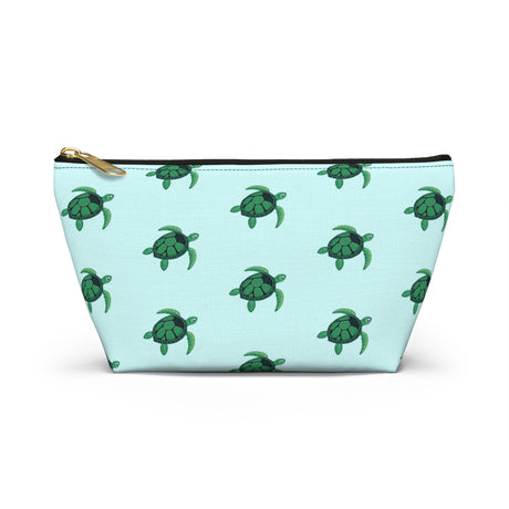 Blue Sea Turtle Print Accessory Pouch