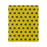 Black and Gold Sea Turtle-Themed Velveteen Microfiber Blanket - 3 Sizes
