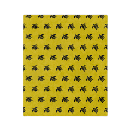 Black and Gold Sea Turtle-Themed Velveteen Microfiber Blanket - 3 Sizes