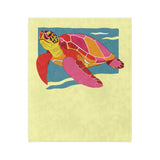 Colorful Pop Art  Sea Turtle -Themed Velveteen Microfiber Blanket - 3 Sizes