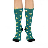 Teal Geodesign Sea Turtle Cushioned Crew Socks