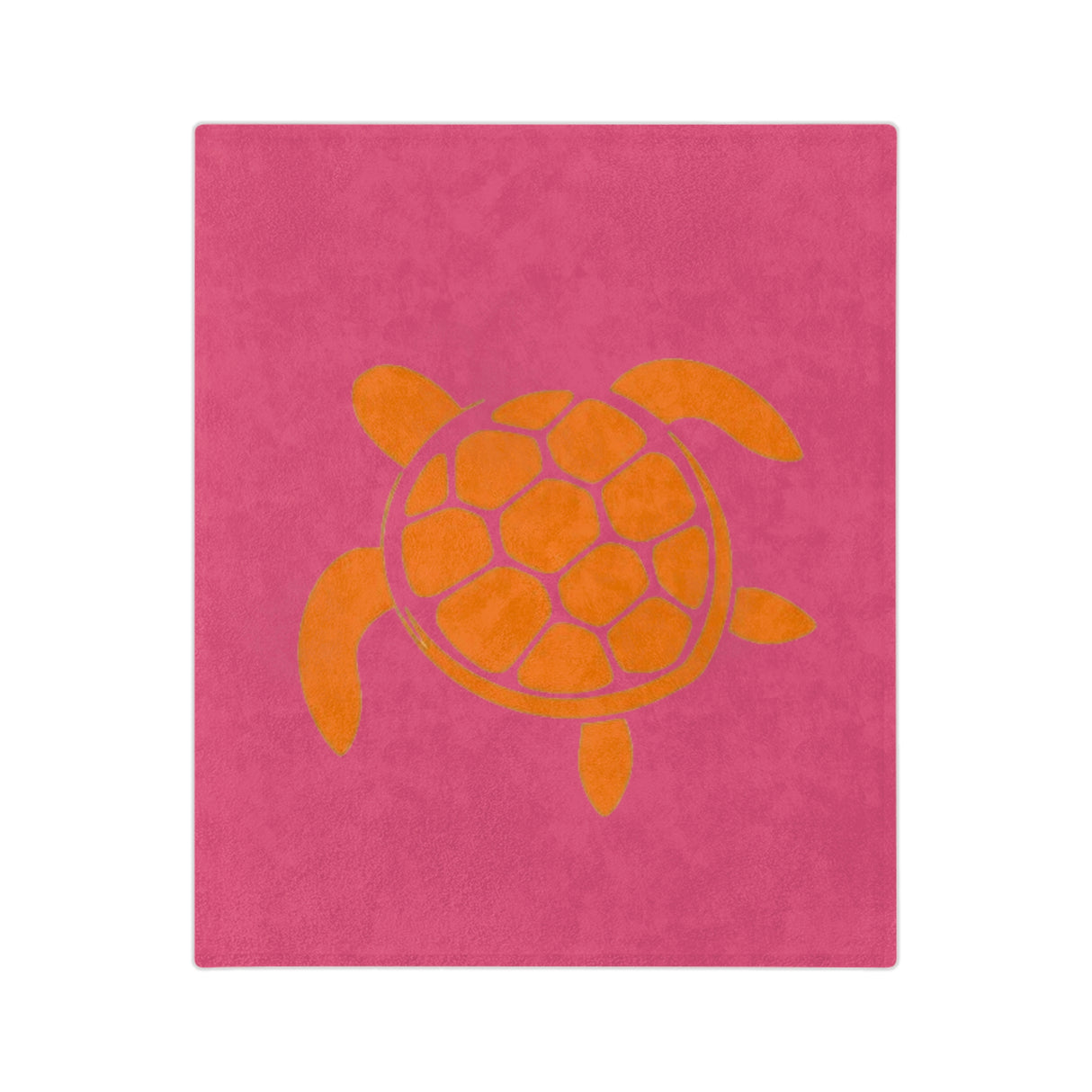 Pink and Orange Sea Turtle -Themed Velveteen Microfiber Blanket - 3 Sizes