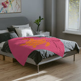 Pink and Orange Sea Turtle -Themed Velveteen Microfiber Blanket - 3 Sizes