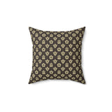Brown and Ivory Tropical Pattern Sea Turtle Faux Suede Pillow - 4 sizes