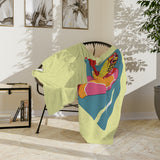 Colorful Pop Art  Sea Turtle -Themed Velveteen Microfiber Blanket - 3 Sizes