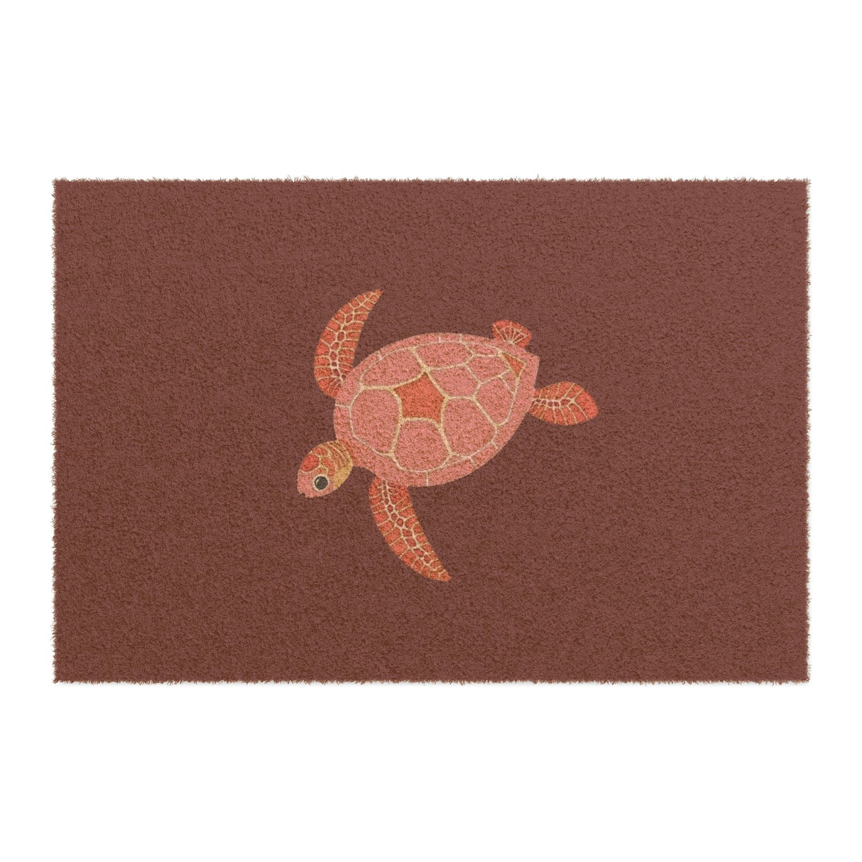 Dark Red Sea Turtle Doormat
